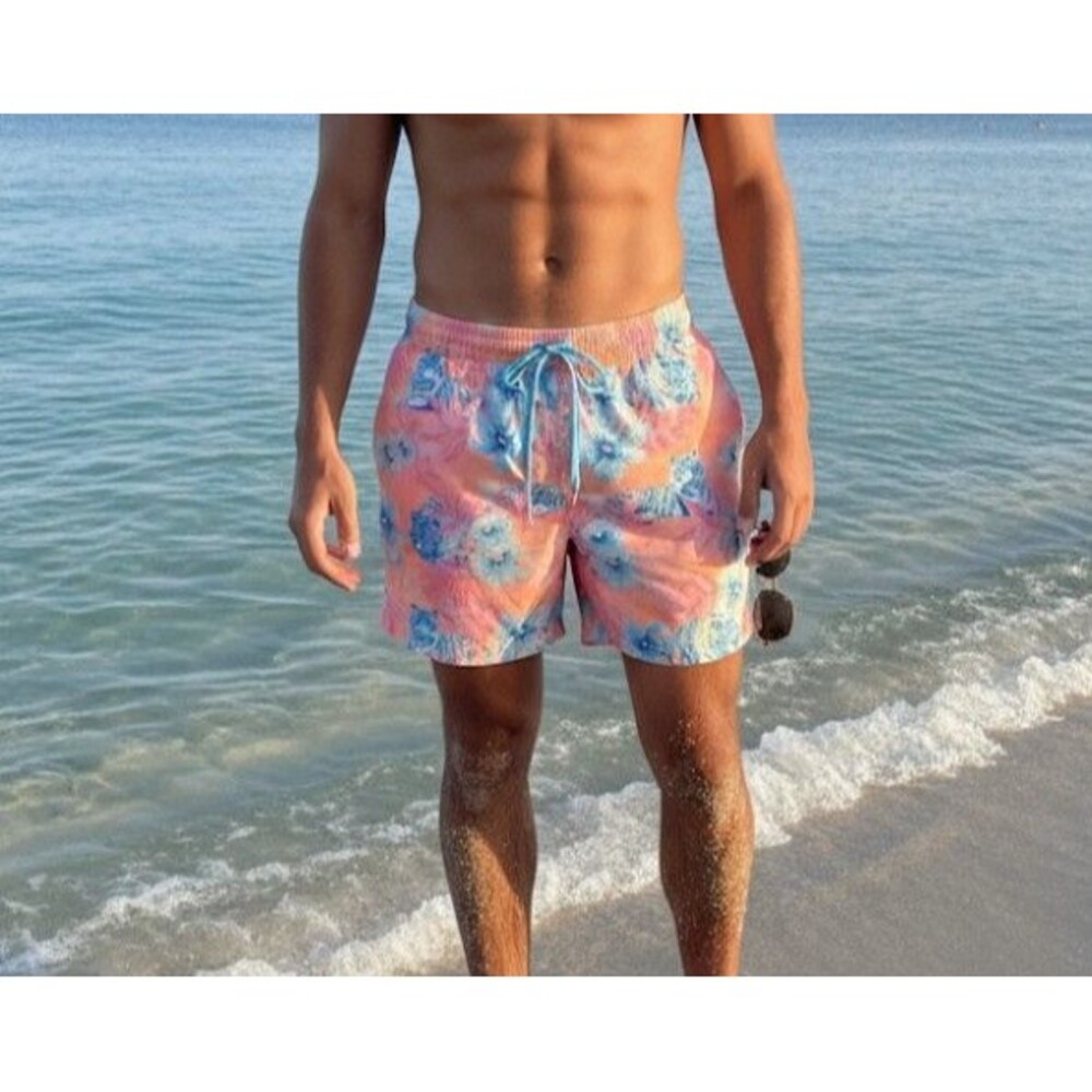 Chubbies Size XL Swim Trunks Floral Drawstring  5.5" Inseam Lined *Read